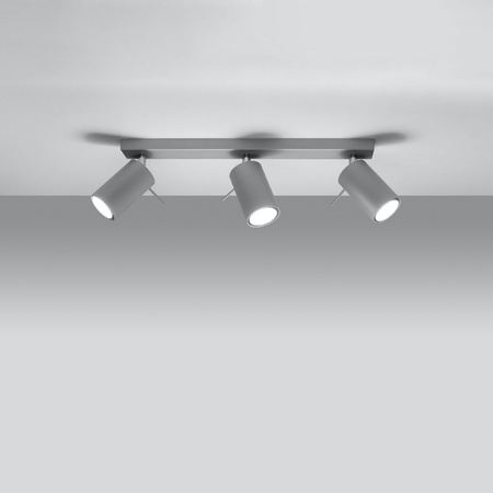 Anbauleuchte RING 3L 3xGU10 Reflektor Halogen Beweglich Minimalistisch Grau SOLLUX