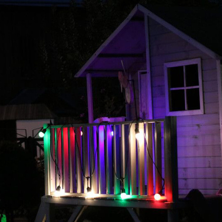 Outdoor Garten Girlande Lichterkette PARTY 5,6m 10xE27 bunt RGB 6W GOLDLUX (Polux)