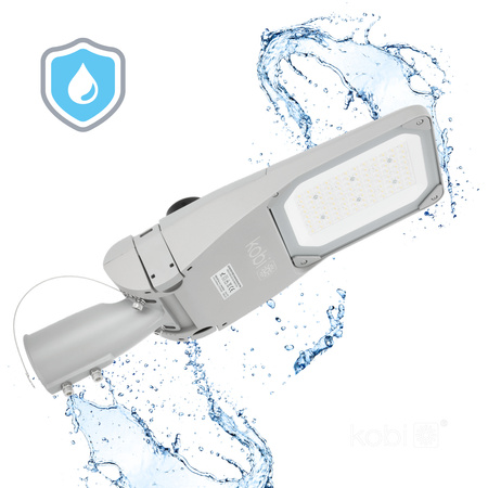 LED Industrie Straßenlampe 80W 13600lm 4000K Neutral IP66 IK09 Grau Master Street Kobi