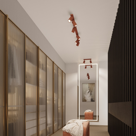 Plafond Deckenleuchte Tuba Spot 3x GU10 Ocker Rot Carbon Deep Space SL.1639 Sollux