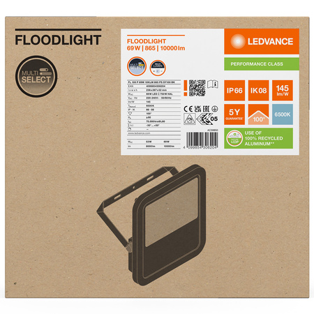 LED-Flutlicht 69W 10000lm 6500K IP66 Schwarz LEDVANCE Flutlicht