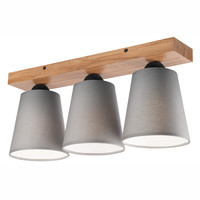 LULA Deckenleuchte 3xE27 Grau Eiche LM-3.200 Lamkur