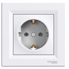 Einzelsteckdose 2P+E mit Rahmen SCHNEIDER ASFORA
