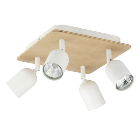 TOP WOOD Spot White Wooden Classic Deckenleuchte 4xGU10 3297 TK Lighting