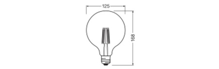 LED-Glühbirne G125 Sphere E27 7.2W = 100W 1521lm 4000K Neutral 330° Filament CLASSIC ENERGY EFFICIENCY Osram