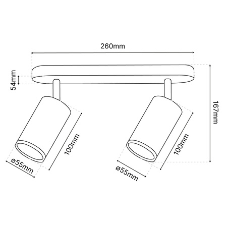 LED-Spot-Reflektor-Deckenleuchte 2x GU10 IP44 ADERO Schwarz Lumiled