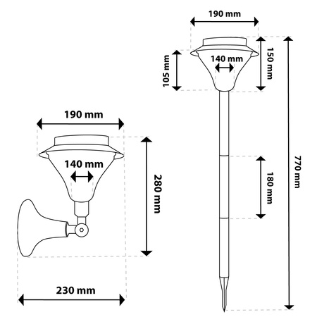 LED Solar Garten Lampe angetriebener Pfosten Ornamental IP44 Laterne 3in1