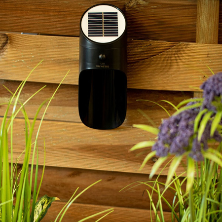 Solar-Garten-Wandleuchte LED-Fassadenleuchte 5000K Bewegungsmelder Schwarz