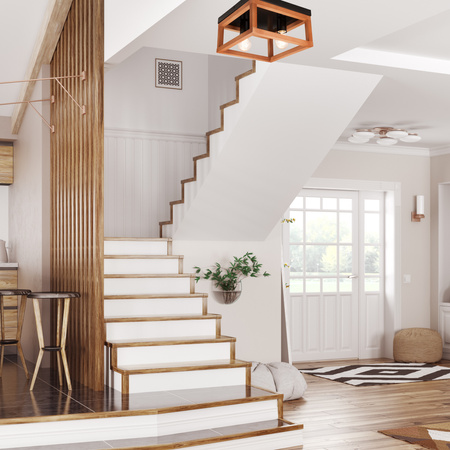 VILLY Deckenleuchte 2xE27 Schwarz aus Holz LM - 2.175 Lamkur