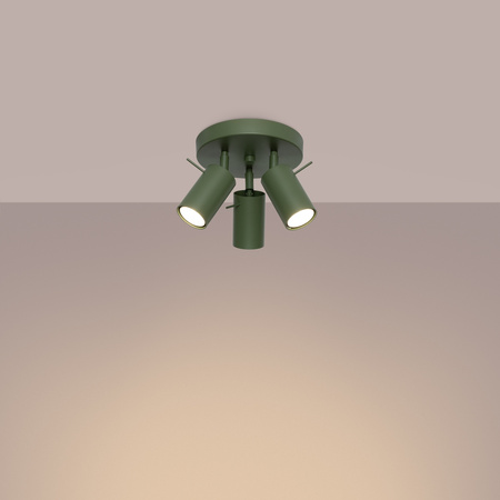 Plafond Tuba Spot Deckenleuchte 3x GU10 Olive Ring Bittersweet Shimmer SL.1503 Sollux