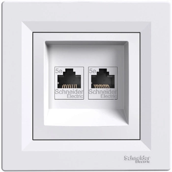 Doppelte Asphora-Computersteckdose 2x RJ45 Weiß