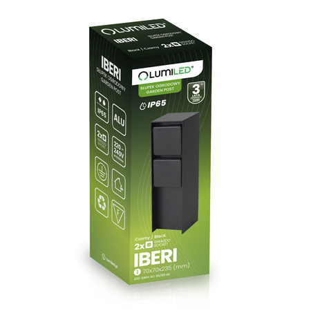 IBERI Outdoor Standmasten 230V 2x Netzsteckdose IP65 LUMILED