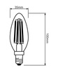 E14 B35 LED Leuchtmittel 4W = 40W 470lm 2700K Warm 300° OSRAM Value Filament