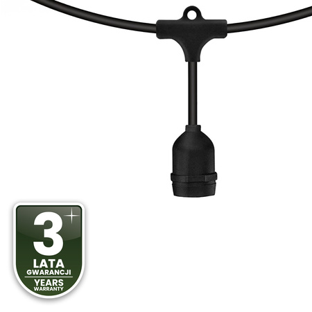 LED Außen-Lichterkette 10x E27, Garten Lichterkette 10m MALUS LUMILED