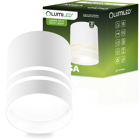 Aufputz HALOGEN Spot Tuba Beweglich ARISA GU10 LUMILED Rund Weiß 80mm