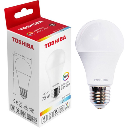 LED Lampen E27 A60 11W = 75W 1055lm 6500K Kalt TOSHIBA