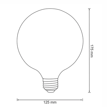 E27 G125 LED Leuchtmittel 4W = 18W 320lm 2000K Warm 360° GOLDLUX Filament (Polux)
