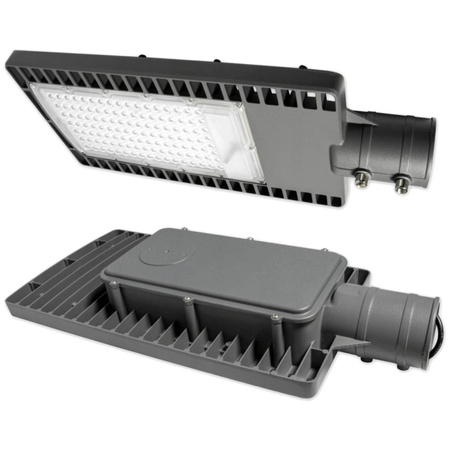 Straßenleuchte SOLAR LED Leuchte Grau 120W 6000K Kalt 9500lm IP65 SENSOR MIT PILOT + HANDHABER