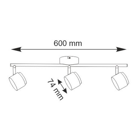 LED-Streifenlampe Decken- und Wandleuchte 12,6W KUBIK 3 Schwarz 3000 K GOLDLUX (Polux)
