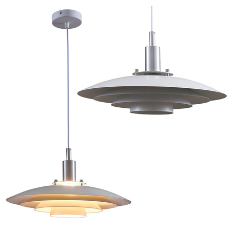 Decke Hängelampe E27 Weiß Chrom Taylor Sanico Goldlux