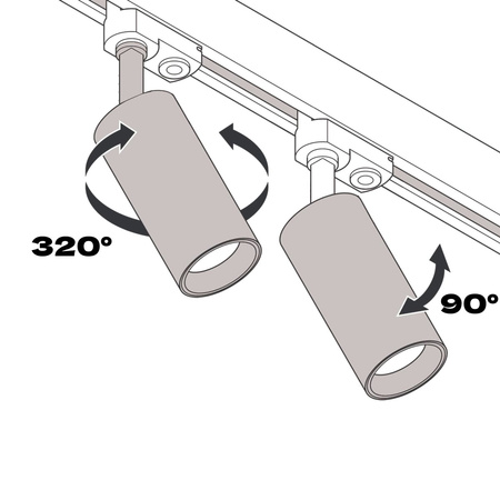 Beleuchtung Stromschienenset 2m + 4x LED Stromschienenstrahler GU10Weiß matt