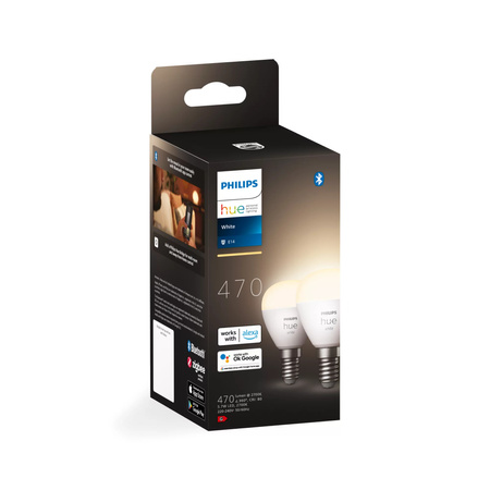 2PAK LED Kugel E14 P45 5.7W 2700K Warm PHILIPS HUE Weiß Bluetooth Zigbee Glühbirne