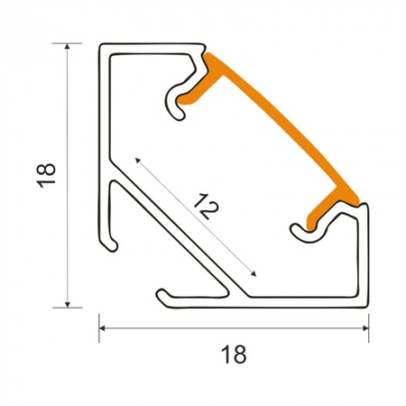 LED-Eckprofil aus Aluminium Schwarz 1m mit transparentem Diffusor für LED-Streifen + Kappen Ecolight R-Serie