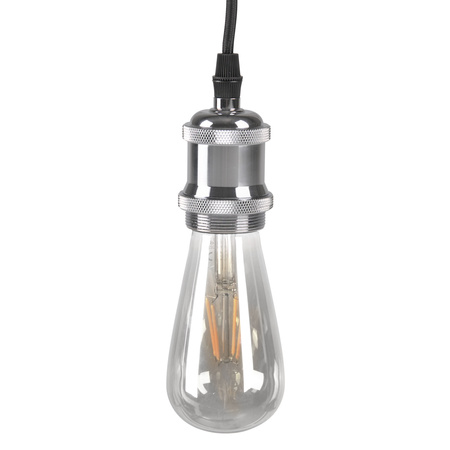 Hängelampe Aufhängung mit Lampenfassung IL MIO NOLA E27 Chrom 100 cm schwarzes Kabel