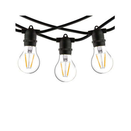 Lichterkette für den Außenbereich Gartengirlande FESTOON LIGHTS 7872 15 xE27 IP65 9 m Schwarz