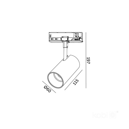 LED-Schienenstrahler 20W 1800lm CCT 36° Schwarz CRI90 Nextrack Core Kobi