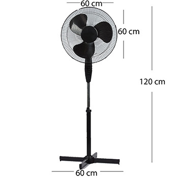 Bodenventilator Standventilator Umwälzpumpe 40W Schwarz Leiser Raumventilator