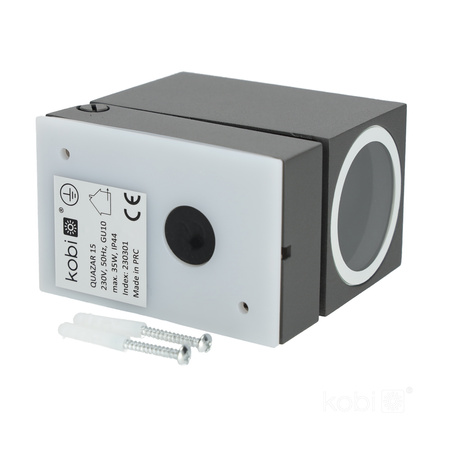 LED-Gartenleuchte QUAZAR 15 GU10 IP44 KOBI ALUMINIUM GRAU