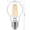 E27 A60 LED Lampen 8,5 W = 75 W, 1055 lm, 2700 K, warmes Filament PHILIPS