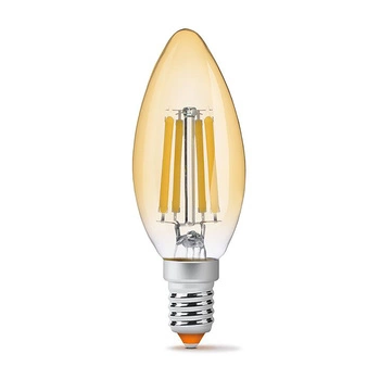 E14 C35 LED Lampen 6W = 52W 680lm 2200K Warmer Bernsteinfaden 360° VIDEX