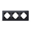 Horizontaler Rahmen für Steckdosen Dreifach Aufputz Schwarz BINERA VIDEX