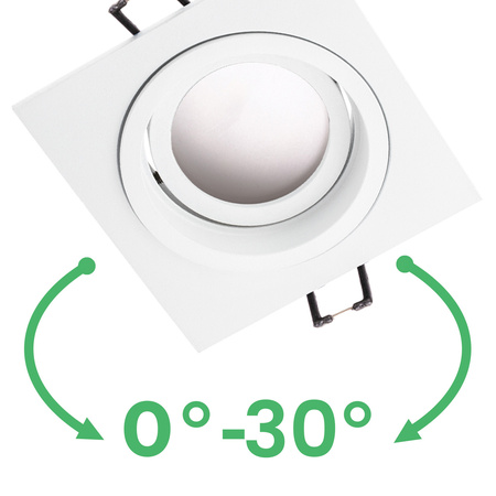 Einbaustrahler GU10, MR16 Einbauspot HALOGEN Quadrat beweglich Weiß CASSIO LUMILED