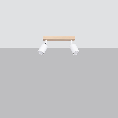 VERDO 2 2xGU10 Weiß Holz Modern SOLLUX Deckenleuchte