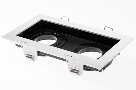 Einbaustrahler 2x GU10, Einbauspot HALOGEN Quadrat beweglich Weiß GEMINUS LUMILED