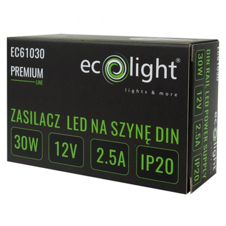 LED-Hutschienen-Netzteil Premium Line 12V 30W Ecolight