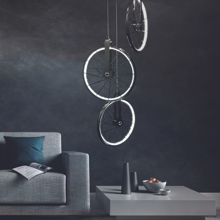 Ikonische hängende LED-DECKENLEUCHTE 3x BICYKL 33W 3000K Chrom GOLDLUX (Polux)