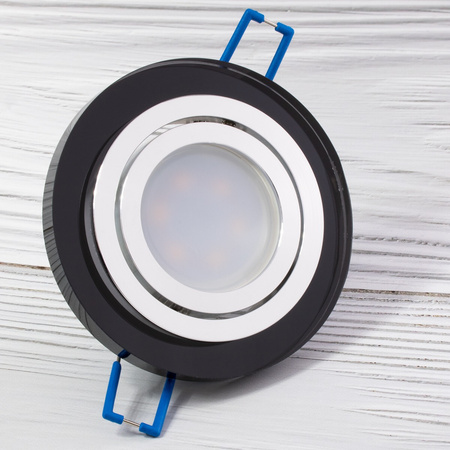 Glas-Einbaustrahler GU10, MR16 Einbauspot HALOGEN Runde beweglich Schwarz ARIAN LUMILED