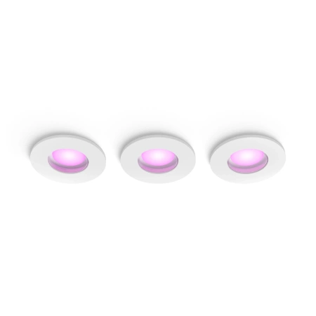 3x Einbau LED Hermetic IP44 Badezimmer Leuchte 4.2W 400lm IP44 Weiß und Farbe Ambiance RGB + TW Weiß Smart SMART Zigbee Bluetooth Xamento Philips HUE