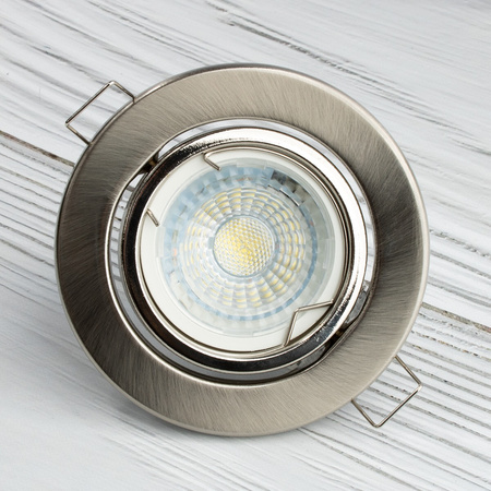 Einbaustrahler GU10, MR16 Einbauspot HALOGEN Runde beweglich Satin Blech LUMILED