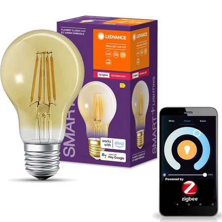 LED Lampen E27 A60 6W 680lm 2400K Warm Filament LEDVANCE SMART+ ZigBee Dimmbar
