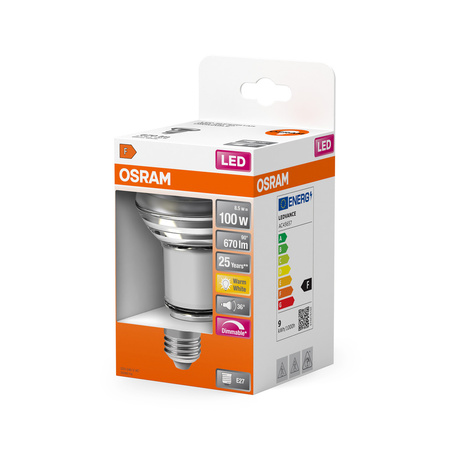 LED-Lampe R80 Reflektor E27 8,5W = 100W 670lm 2700K Warm 36° Dimmbar SUPERSTAR Osram
