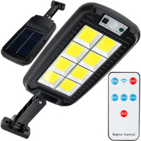 LED COB Solar Straßenlampe 60W 6000K Kalt IP65 Schwarz Bewegungsmelder + PILOT