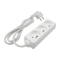 Netzverlängerungskabel Stecker - 3x geerdete Steckdose Steckdosenleiste 1,5m 3x1mm 13A Weiß