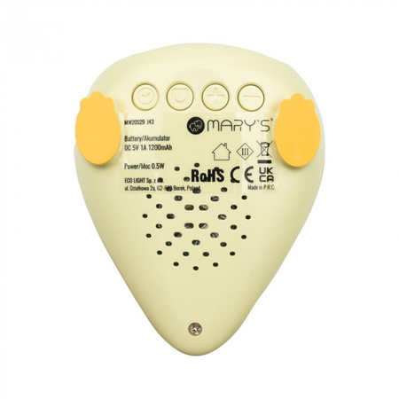 Elektronischer Wecker für Kinder Gelb USB Wiederaufladbar 1200mAh DINO MARY'S