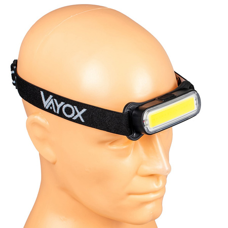 Wiederaufladbare Stirnlampe 300lm COB LED 4 Modi VAYOX
