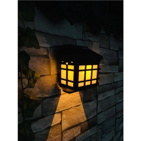 Wandleuchte Solar LED Gartenfassadenleuchte IP44 mit Flammeneffekt